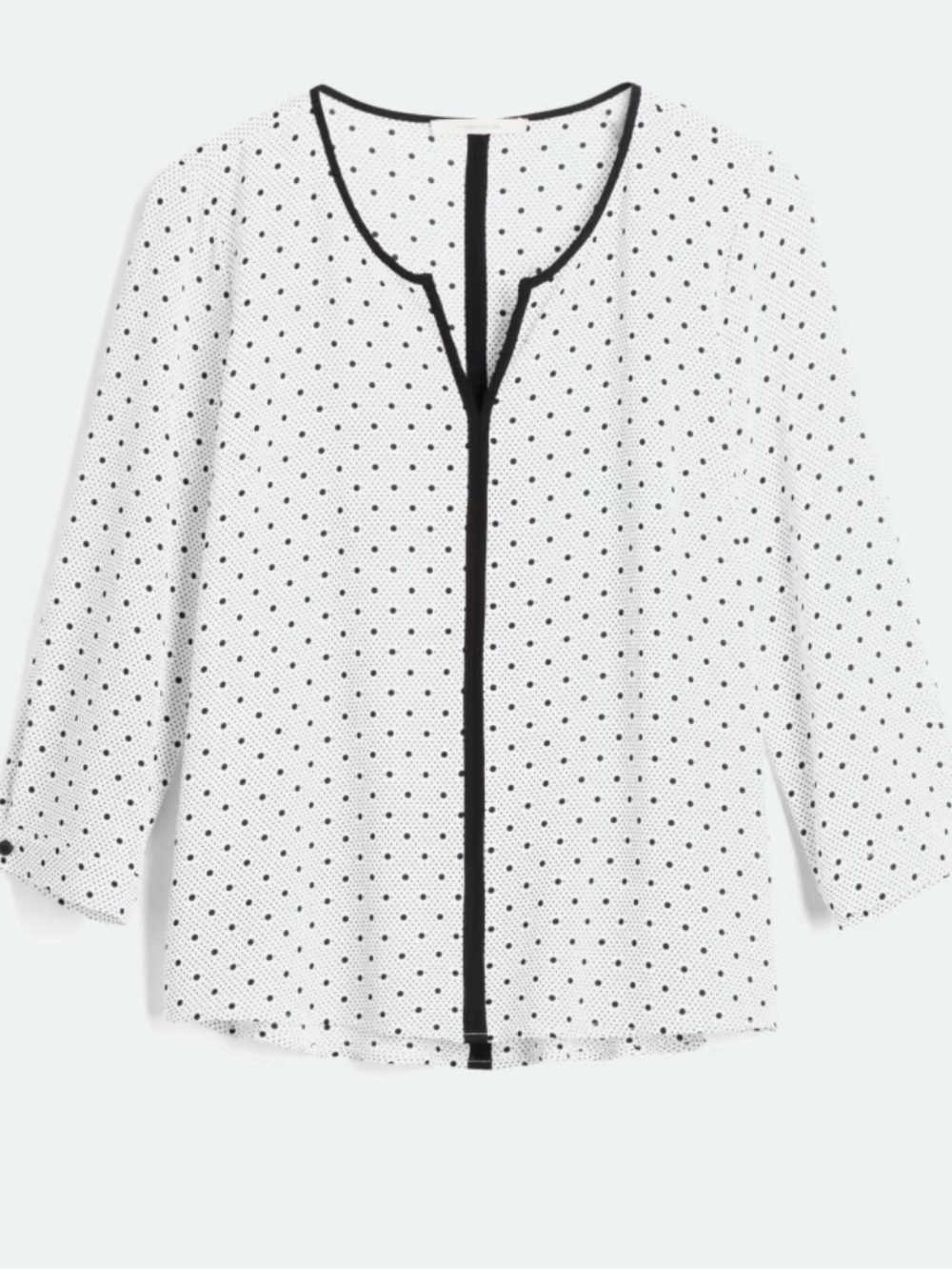 41 Hawthorn White Polka Dot Blouse with Black Trim
